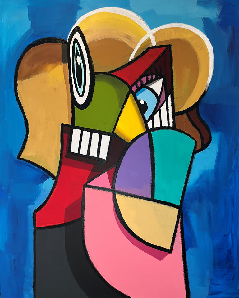 Buzz, Oil, oil stick and acrylic on canvas, 48 x 60 in.